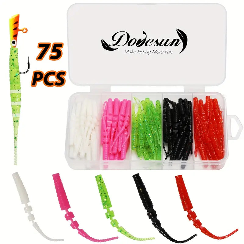 Dovesun 75pcs Trout worms