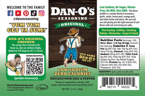 Dan-O's Seasoning Large 2 Bottle Combo | Original & Crunchy | 2 Pack (20 oz)
